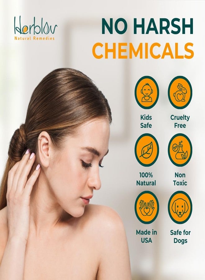 هيربلوڤ زيت أذن عضوي لعلاج التهابات الأذن - قطرات أذن طبيعية للوقاية من العدوى، وأذن السباح، وإزالة الشمع - علاج لألم الأذن للأطفال والبالغين والرضع والكلاب - مع نبات المُلّين والثوم والآذريون، صنع في الولايات المتحدة الأمريكية - Image 4